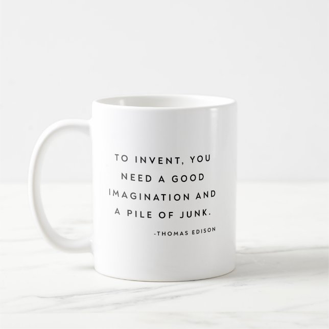 Taza De Café Ingeniero Minimalista inventor de citas divertidas (Izquierda)