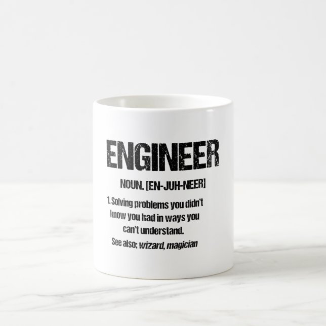 Taza De Café INGENIERO NOUN Funny Engineering Cita Graduación (Centro)