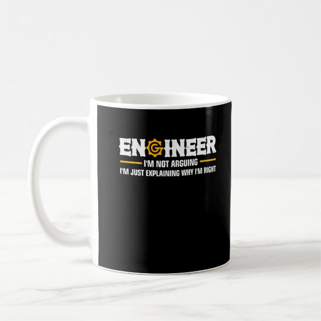 Taza De Café Ingeniero que no discuto ingeniería divertida (Izquierda)