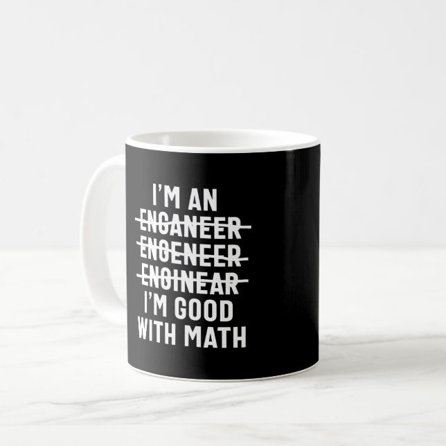 Taza De Café Ingeniero. Soy bueno con las matemáticas (Anverso izquierdo)
