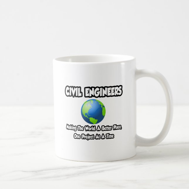 Taza De Café Ingenieros civiles...Haciendo del mundo un lugar m (Derecha)