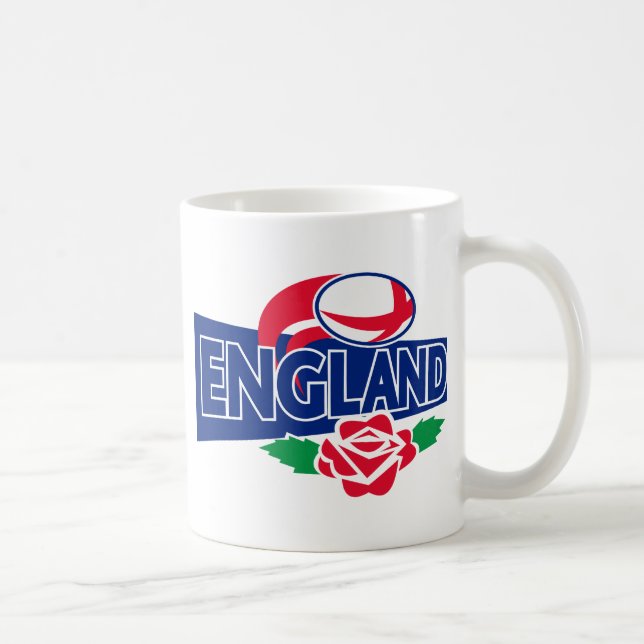 Taza De Café inglés de Inglaterra de la bola de rugbi subió (Derecha)