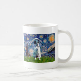 Taza De Café Inglés Setter (BW) - Noche estrellada