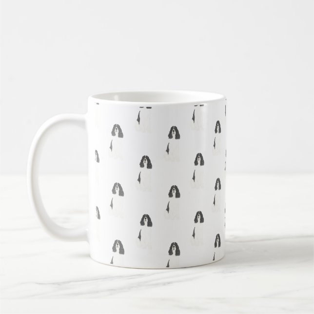 Taza De Café Inglés Springer Spaniel (blanco y negro) (Izquierda)