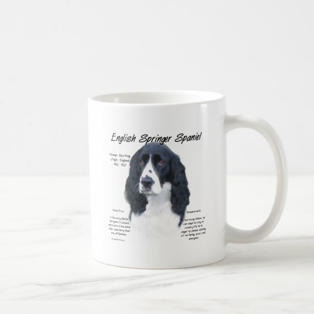 Taza De Café Inglés Springer Spaniel (blk) Diseño de historia (Derecha)