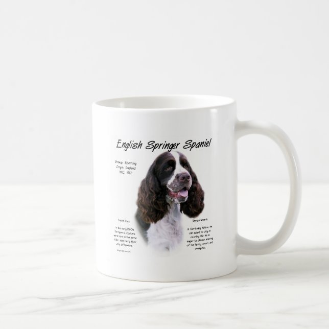 Taza De Café Inglés Springer Spaniel (hígado) Diseño de histori (Derecha)