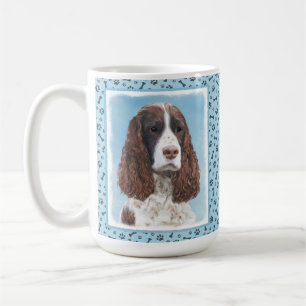 Taza De Café Inglés Springer Spaniel Pintura Original Perro Art