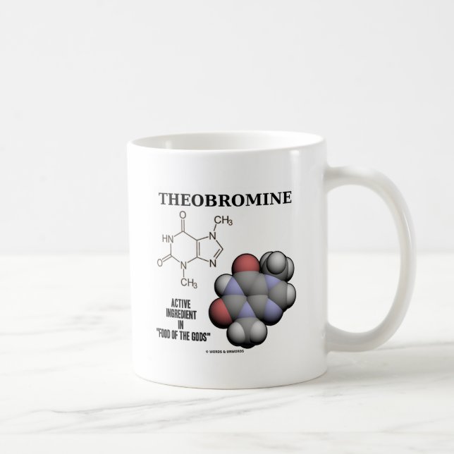 Taza De Café Ingrediente activo de la tebromina (Molcule (Derecha)