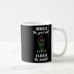 Taza De Café Inhala Bien Exhala Toro Yoga Frases Meditación