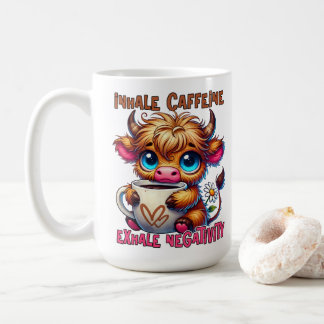 Taza De Café Inhala Cafeína Exhala Negatividad