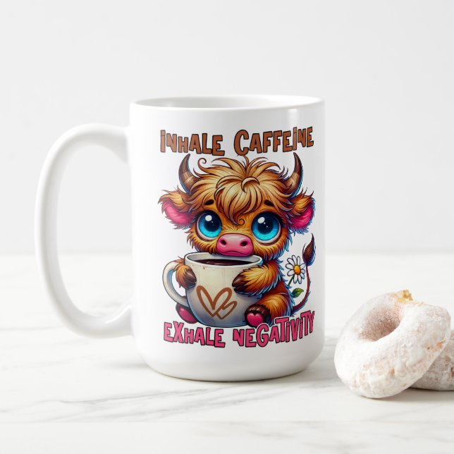 Taza De Café Inhale Caffeine Exhale Negativity  (Con donut)
