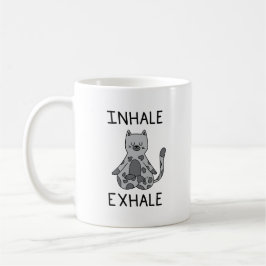 Taza De Café Inhale Exhale Yoga Cat