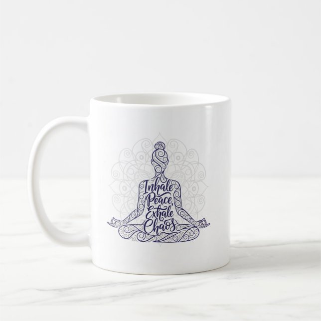 Taza De Café Inhale Peace Yoga Mug (Izquierda)