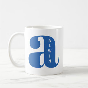 Taza De Café Inicial de Monograma Moderno con nombre personaliz