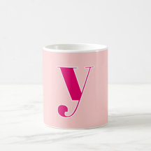 Inicial de monograma personalizada rosa y fucsia