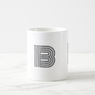 Taza De Café Inicial Monogramada Simple Minimalista Moderna Neg