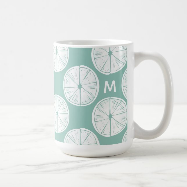 Taza De Café Inicial | Taco sobre el amor | Verde azulada Lime  (Derecha)