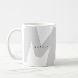 Taza De Café Inicial y nombre monogramados de gran tamaño moder