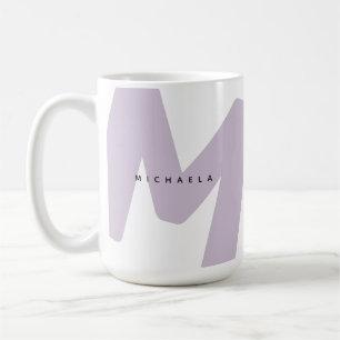 Taza De Café Inicial y nombre monogramados de gran tamaño moder