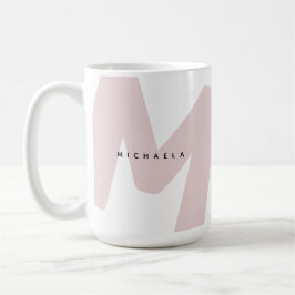 Taza De Café Inicial y nombre monogramados de tamaño grande mod