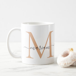 Taza De Café Inicial y nombre personalizado