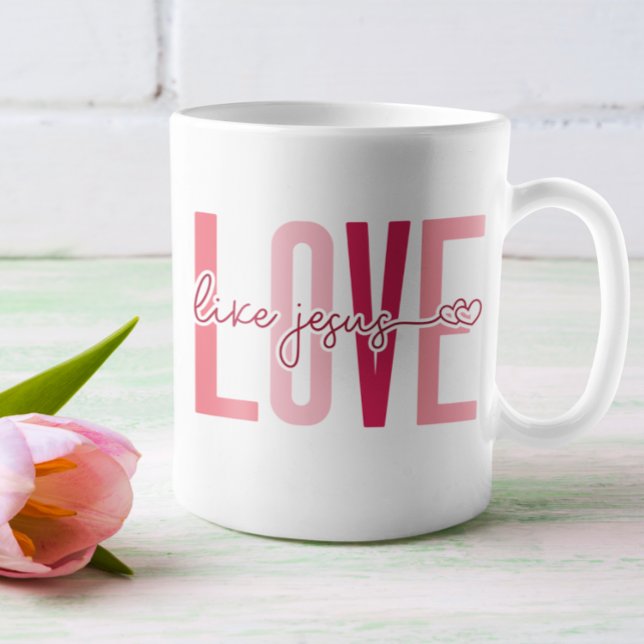 Taza De Café Iniciales cristianas El día de San Valentín aman c (You & your sweethearts initials can be added to the mug.)