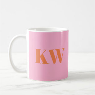 Taza De Café Iniciales de monograma modernas personalizadas en