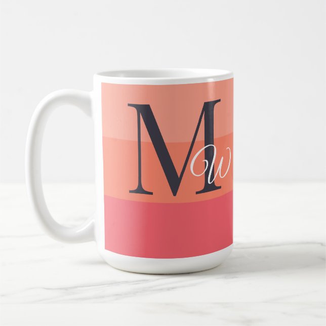Taza De Café Iniciales De Monograma personalizar Para Bloque De (Izquierda)