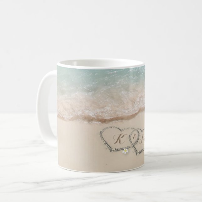 Taza De Café Iniciales de parejas de Beach House (Anverso izquierdo)