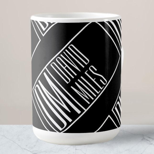 Taza De Café Iniciales modernos con modelo de monograma de nomb (Subido por el creador)