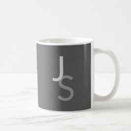 Taza De Café Iniciales monogramadas modernas superpuestas | Gri