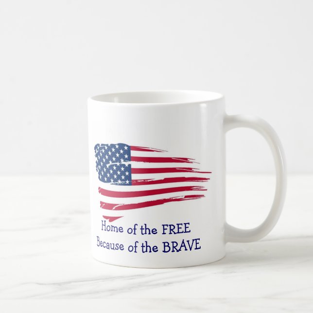 Taza De Café Inicio de la bandera ondulada libre (Derecha)