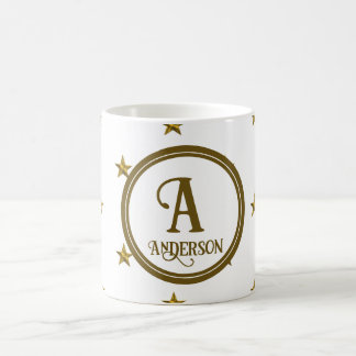 Taza De Café Inicio de la familia de patrones de estrella dorad