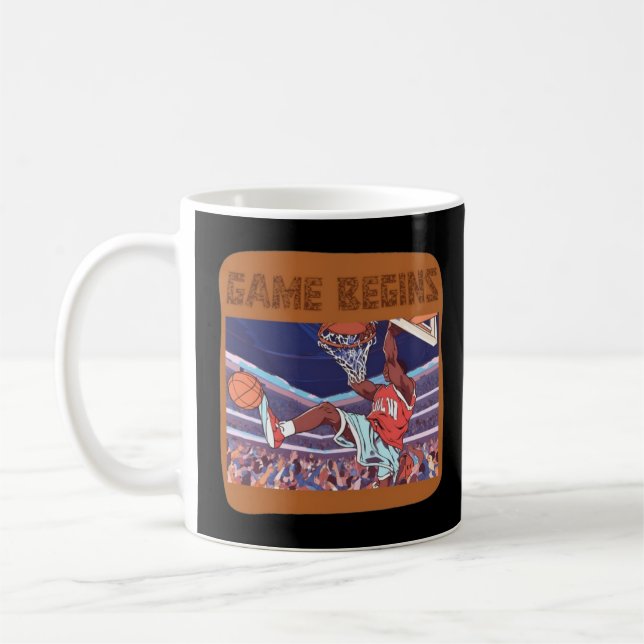 Taza De Café inicio del juego de baloncesto slam dunk (Izquierda)