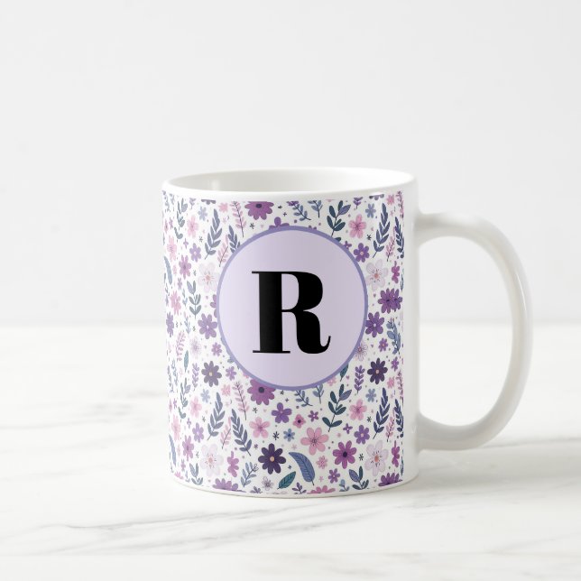 Taza De Café  Initial Floral Mugs (Derecha)