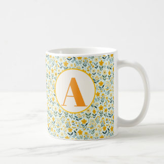 Taza De Café  Initial Floral  Mugs
