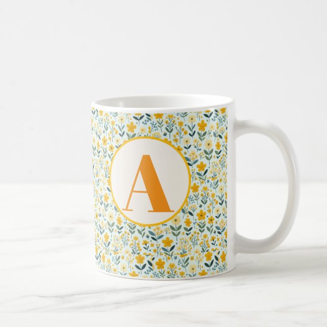 Taza De Café  Initial Floral  Mugs (Derecha)