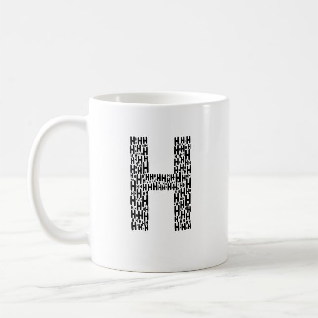 Taza De Café Initial H Personalized Coffee Mug Gift (Izquierda)