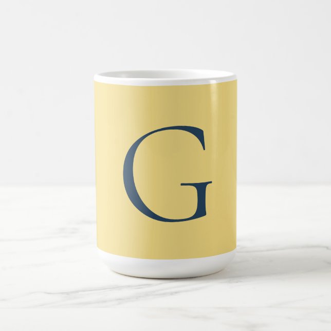 Taza De Café Initial Letter Monogram Jasmine Slate Grey Plain (Centro)