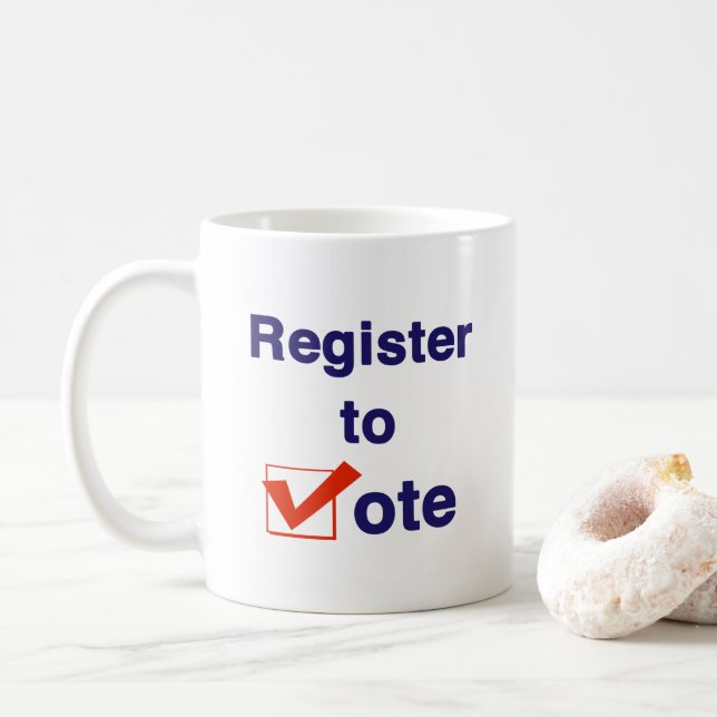Taza De Café Inscríbase Para Votar 2026 (Con donut)