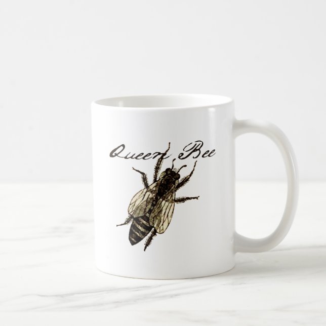 Taza De Café Inscripción de Bug de Vida Silvestre Queen Bee (Derecha)