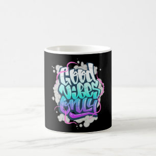 Taza De Café Inscripción en graffiti buenas vibraciones