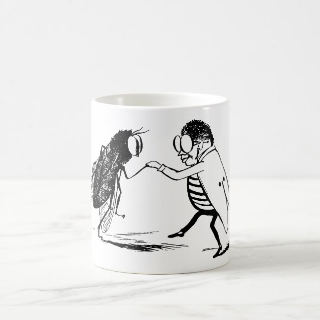Taza De Café Insectos antiguos bailando; Mosca azulada (Centro)