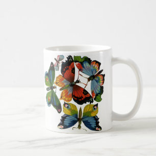 Taza De Café Insectos antiguos o bichos, hermosas mariposas