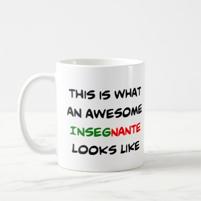 Taza De Café insegnante de profesor italiano, impresionante (Izquierda)