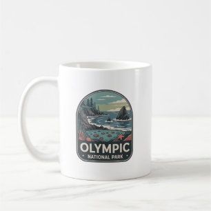 Taza De Café Insígnia Costera del Parque Nacional Olímpico