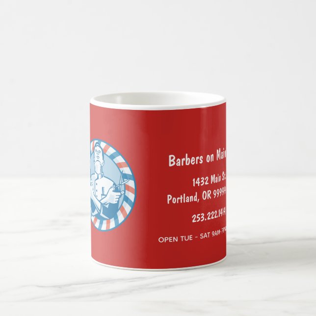 Taza De Café Insígnia de Barbería Retro Personalizable (Centro)