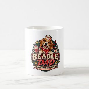 Taza De Café Insígnia de Huella de Pata de Diner Retro de Papá
