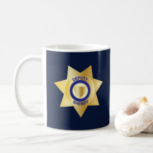 Taza De Café Insignia de la estrella del sheriff Gold