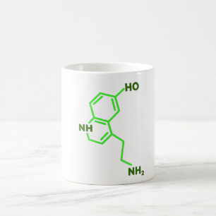 Taza De Café Insignia de molécula de serotonina